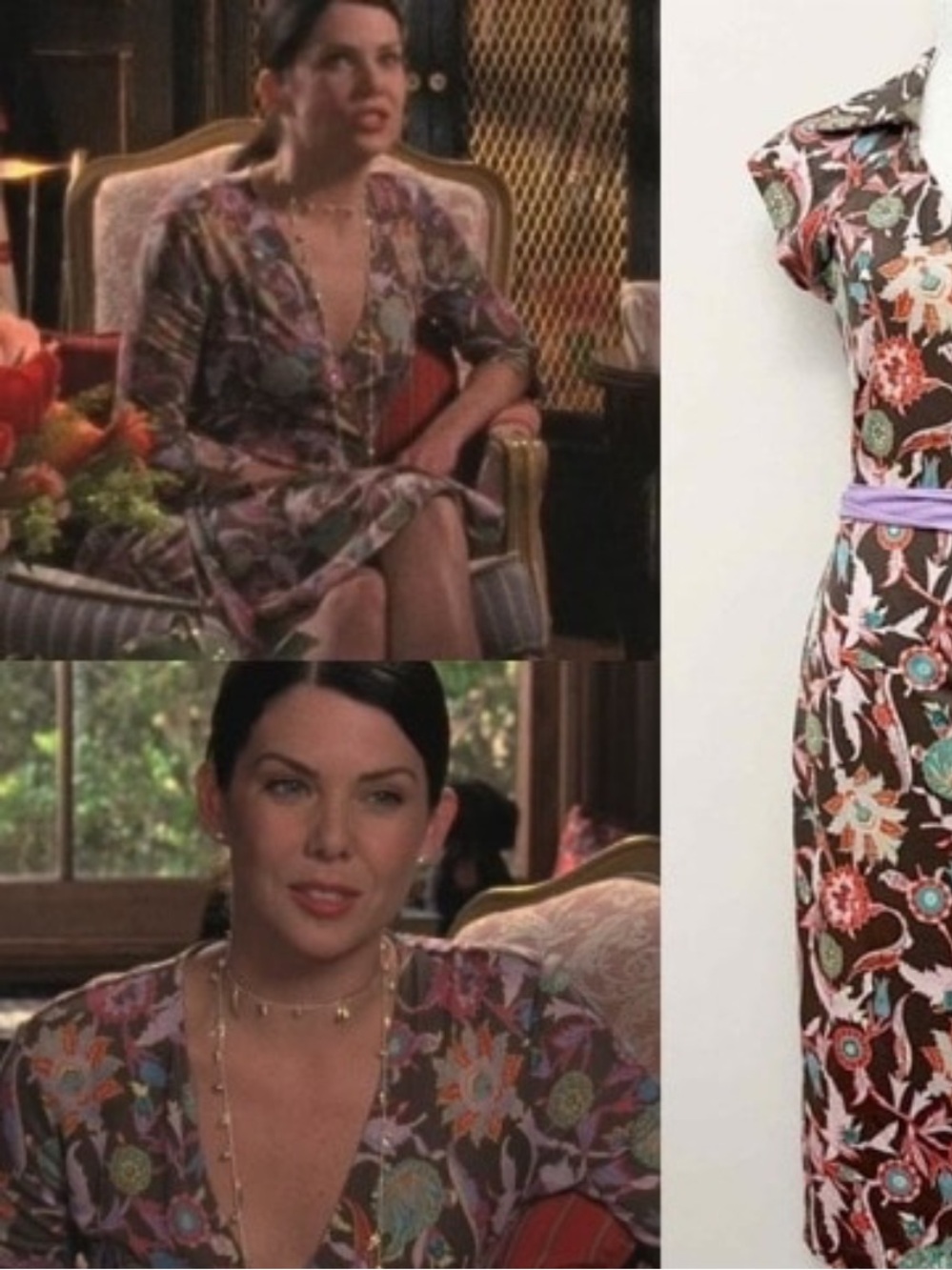 Diane Von Furstenberg ASO Lorelai Gilmore Oribel Silk/Chiffon Wrap Dress (6)